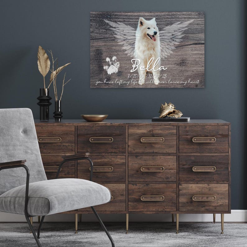 Personalized Dog Memorial Canvas: Photo Keepsake, Pet Loss Gift image 7
