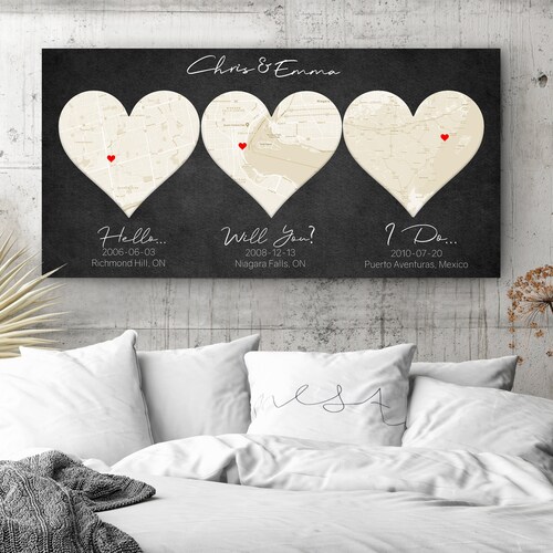 14th Anniversary Gift Ivory Gift Ivory Colored Custom Map Etsy