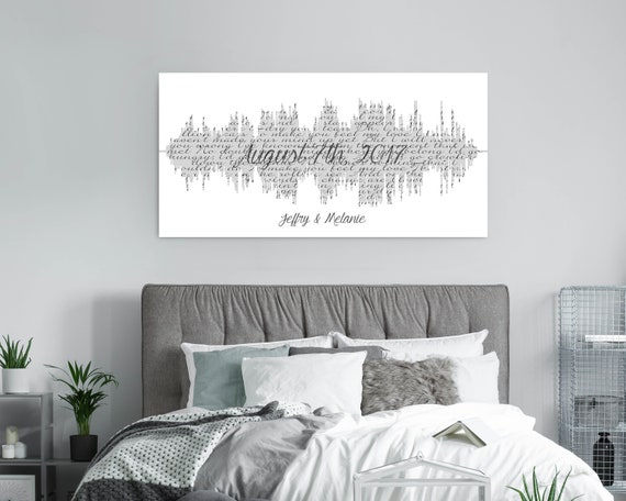 Wedding Song Lyrics Art Your Song Into A Sound Wave Wedding Song Canvas Song Lyrics Print Custom Canvas First Dance Canvas