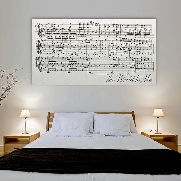 1st Anniversary Gift, Sheet Music On Canvas, First Anniversary Gift For Her, Gift For Wife, Gift For Girlfriend