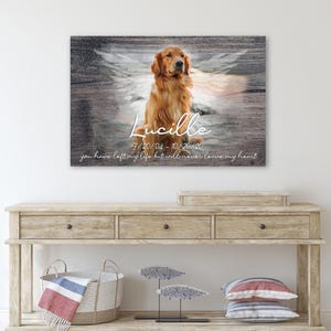 Personalized Dog Memorial Canvas: Photo Keepsake, Pet Loss Gift image 1
