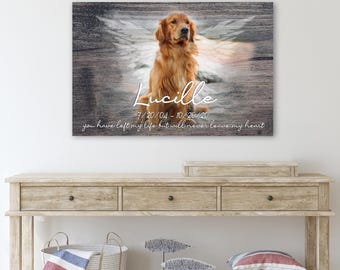 Personalized Dog Memorial Canvas: Photo Keepsake, Pet Loss Gift