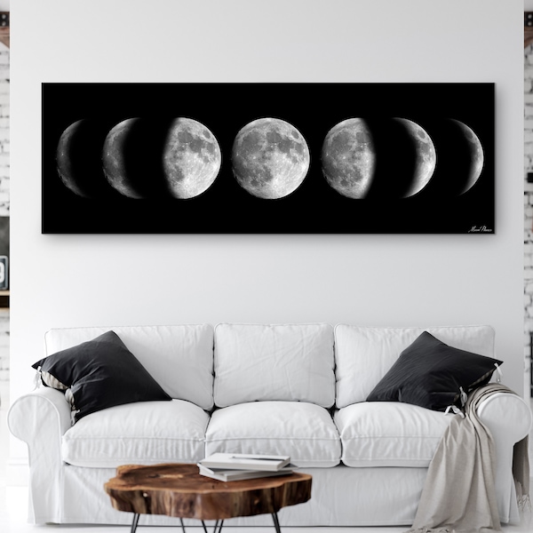 Moon Phases Art • Moon Phases Wall Art • Phases Of The Moon • Lunar Phases