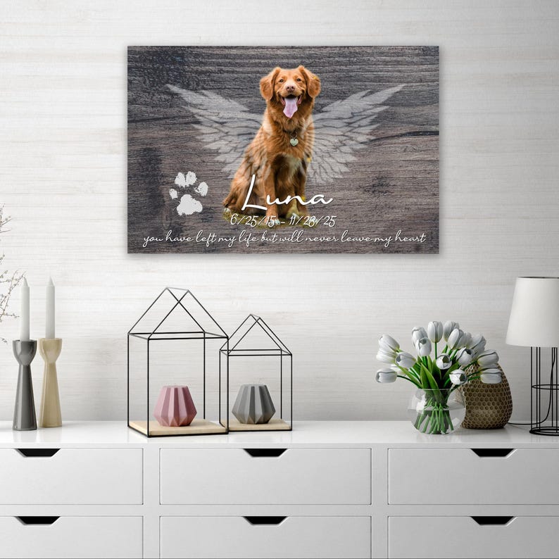 Personalized Dog Memorial Canvas: Photo Keepsake, Pet Loss Gift image 9