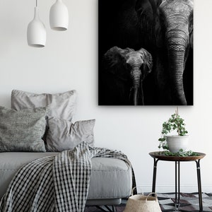 Elephant Art, Elephant Wall Art, Canvas Print, Picture of Elephants image 4