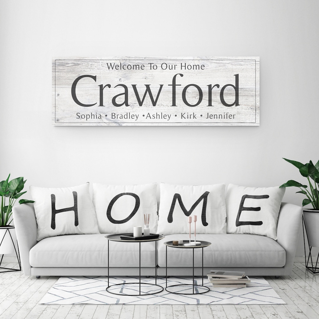 Rustic Wood Texture Last Name Sign: Personalized Family Canvas - Etsy