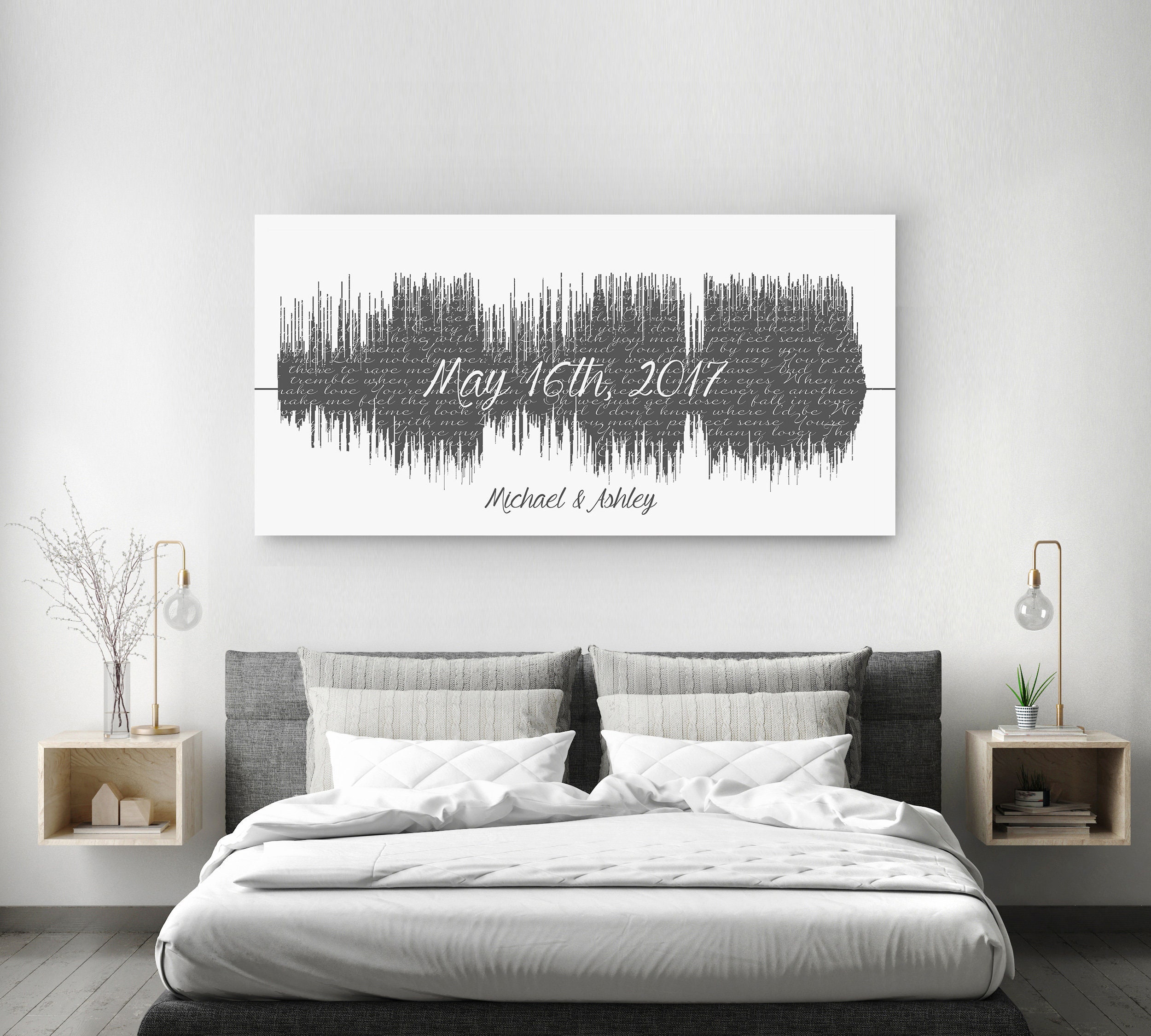 Personalized First Dance Lyrics Canvas Sound Wave Art