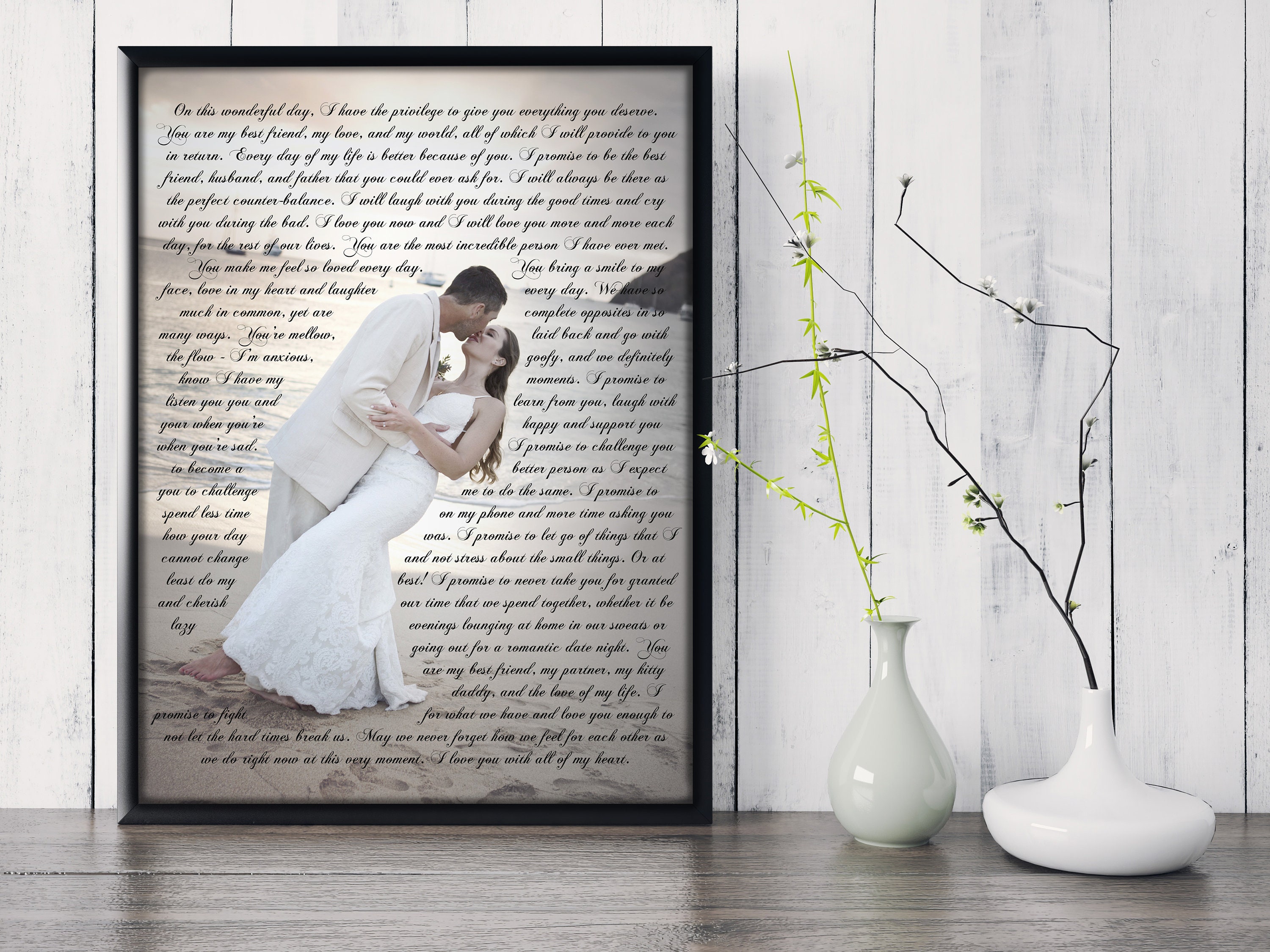 Wedding Vows Wedding Vow Keepsake Wedding Vows Canvas Etsy