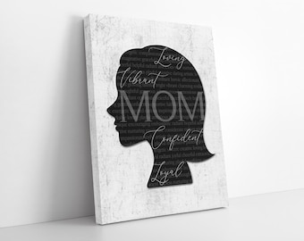 Personalized Word Art Silhouette: Custom Canvas Print, Highlight Words