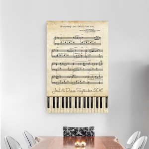 Sheet Music Art, Framed Music Lyrics, Personalized First Dance Wall Art, Music Teacher Gift, Sheet Music Decor
