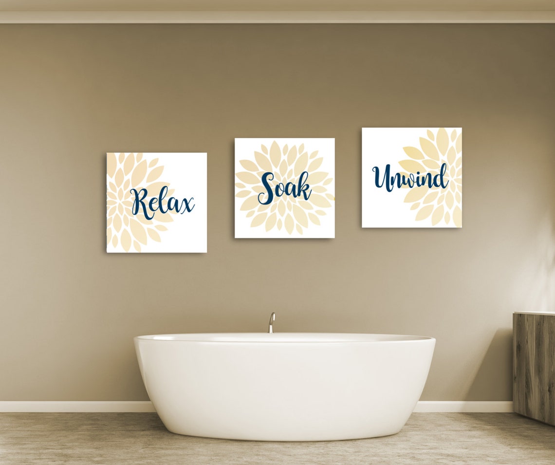 Bathroom Decor Bathroom Wall Art Relax Soak and Unwind - Etsy