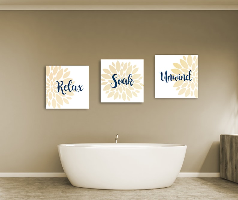 Bathroom Decor Bathroom Wall Art Relax Soak and Unwind Etsy