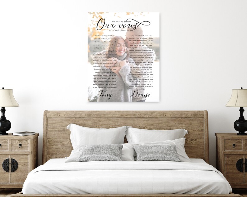 Wedding Vow Art His and Hers Wall Art Wedding Vows Framed Etsy