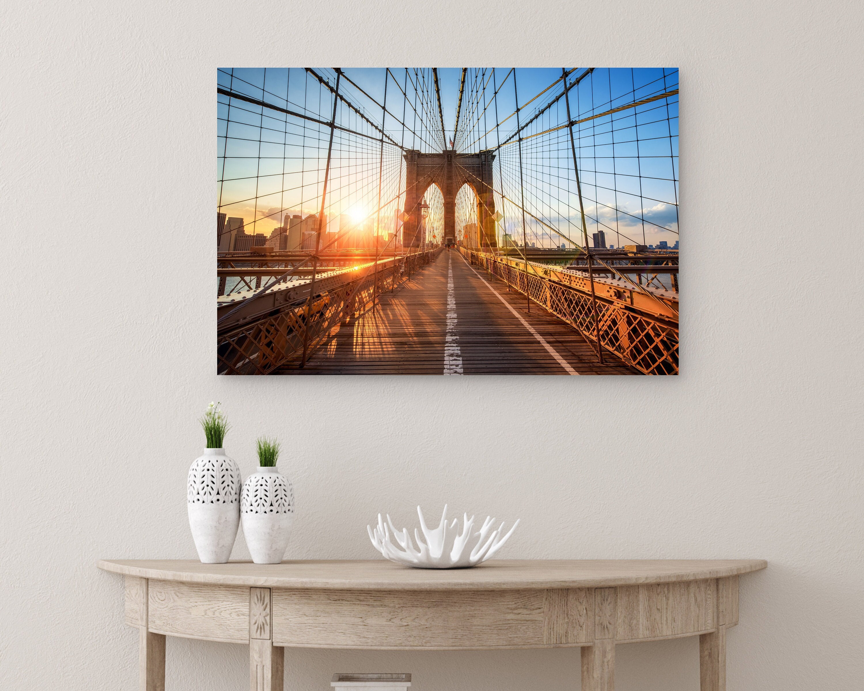 Brooklyn Bridge Canvas Print Nyc Wall Art, Black & White Or Color