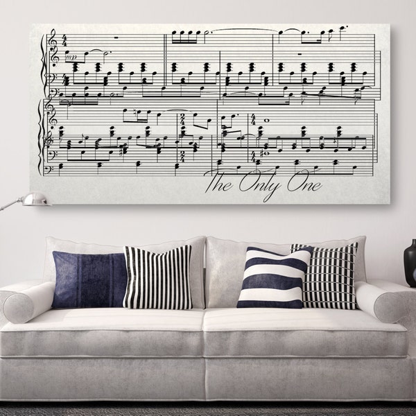 25th Anniversary Gift, Personalized Anniversary Gift, Custom Sheet Music Canvas, Gift For Wife, Gift For Him