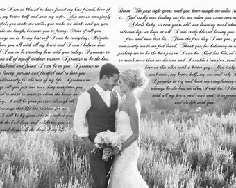 Custom Wedding Vows Canvas Print, Anniversary Gift