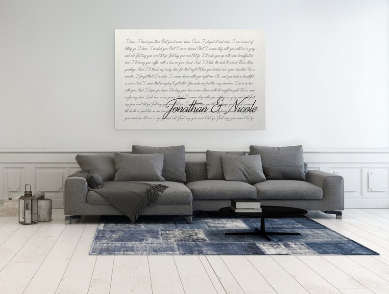 First Dance Canvas, Your Wedding Song Lyrics On Canvas, 1st Anniversary Gift, Personalized Anniversary Gift image 1