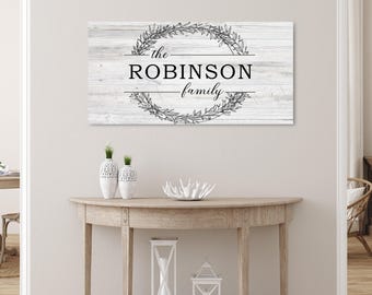 Custom Family Name Canvas Sign: Established Date