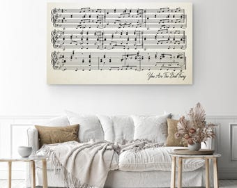 Personalized Ivory Song Print: Custom Score or Lyrics Design, Wedding & Anniversary Gift