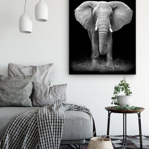 Elephant Art, Elephant Wall Art, Canvas Print, Picture of Elephants image 3