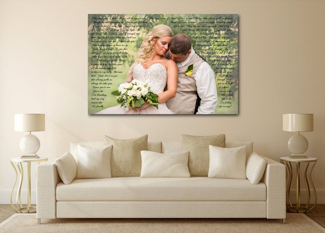 Wedding Vow Canvas Wedding Song Canvas Wedding Vows Framed Etsy