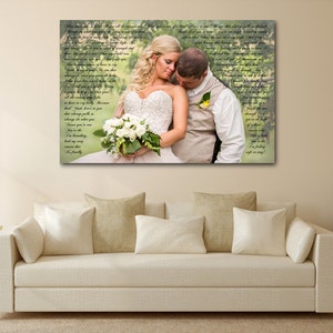Wedding Vow Canvas, Wedding Song Canvas, Wedding Vows Framed, Custom Wedding Vows, Personalized Vows