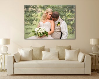 Wedding Vow Canvas, Wedding Song Canvas, Wedding Vows Framed, Custom Wedding Vows, Personalized Vows