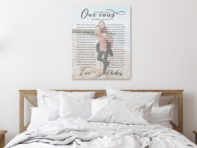 Wedding Vow Art His and Hers Wall Art Wedding Vows Framed Etsy