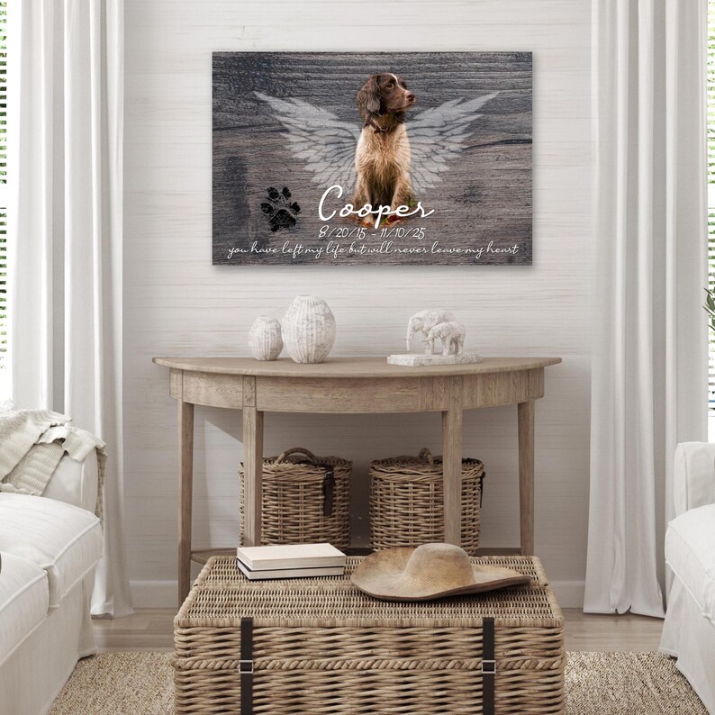Personalized Dog Memorial Canvas: Photo Keepsake, Pet Loss Gift image 8