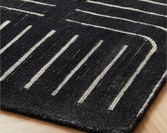 Hand-Knotted Wool Area Rug, Oushak-Inspired, Rustic Modern Elegance