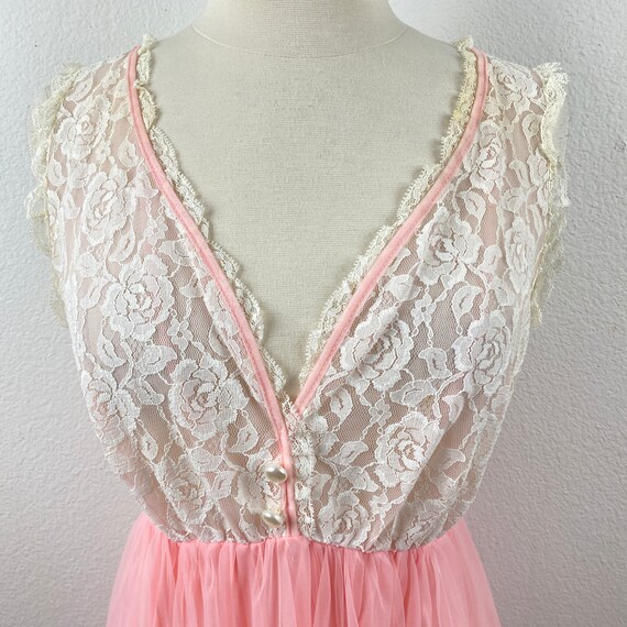 Vintage 60/70s  Gaymode Pennys Pink Peignoir Ling… - image 7