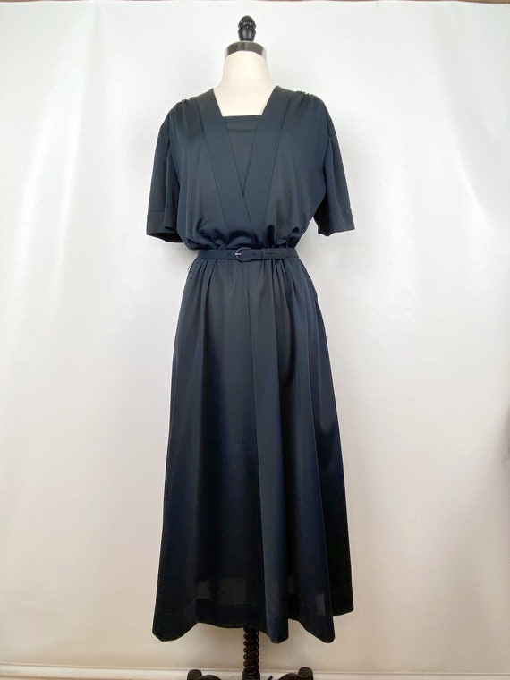 Vintage 50s Dark Blue Nylon Dress Size Large Side Metal | Etsy