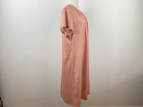 Vintage 70s Lorac Original Dress | Peach with Whi… - image 8