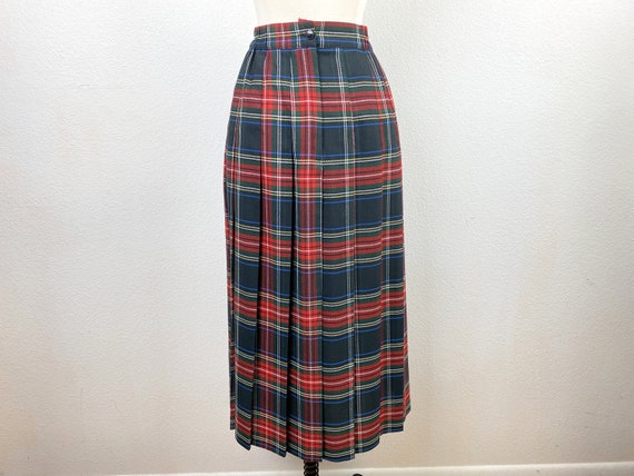 Vintage 80s Willow Ridge Plaid Pleated Skirt | Po… - image 5