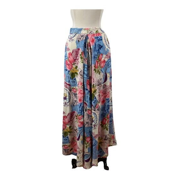 Vintage 90s Rayon Circle Skirt | Floral and Romant