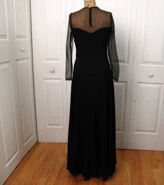 Vintage 30s Black Rayon Evening Gown | Chumley | … - image 3