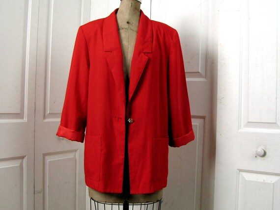 Vintage 80s Red Jacket | Radcliffe | Size 10 | Me… - image 2
