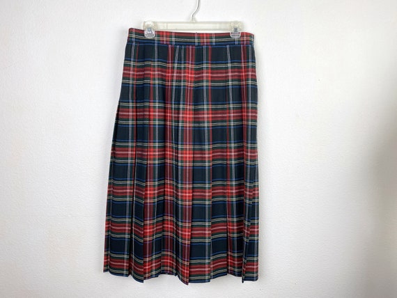 Vintage 80s Willow Ridge Plaid Pleated Skirt | Po… - image 6