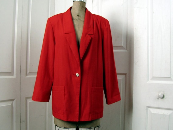 Vintage 80s Red Jacket | Radcliffe | Size 10 | Me… - image 1
