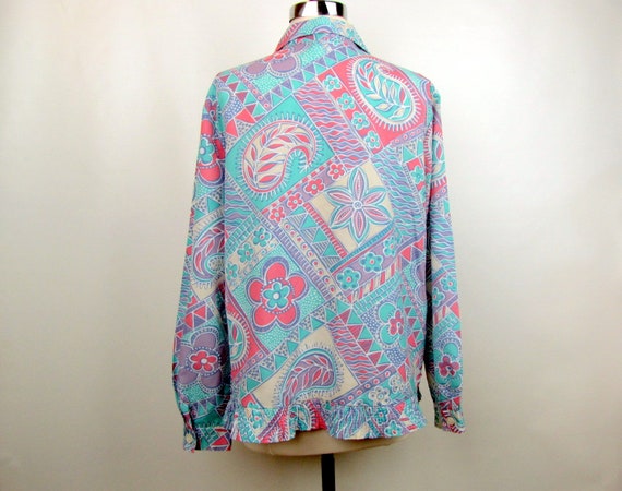 Vintage 80s Pyke LTD Blouse | Large/XLarge | Past… - image 3