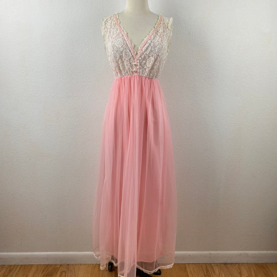 Vintage 60/70s  Gaymode Pennys Pink Peignoir Ling… - image 6