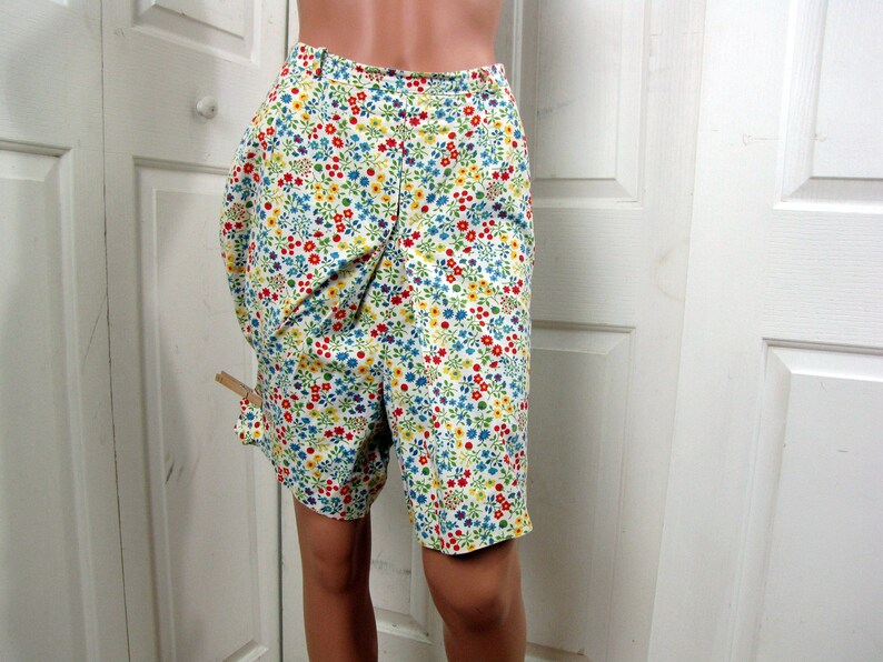 Vintage 60s Calico Floral Culotte Shorts Cotton Springtime | Etsy