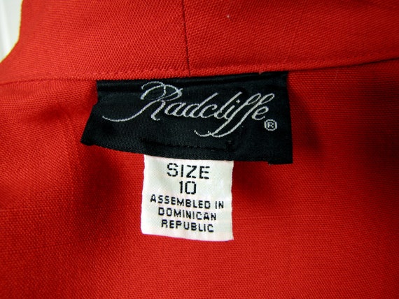 Vintage 80s Red Jacket | Radcliffe | Size 10 | Me… - image 10