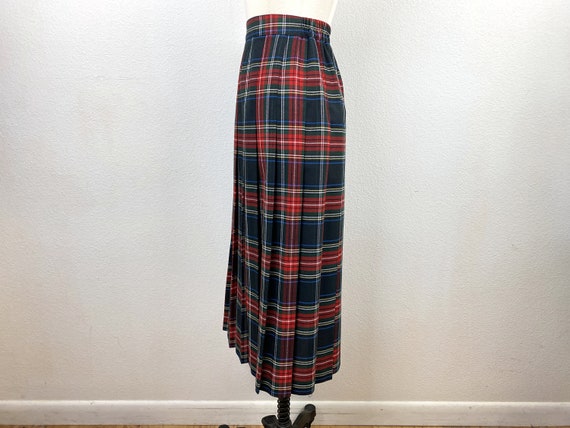 Vintage 80s Willow Ridge Plaid Pleated Skirt | Po… - image 4