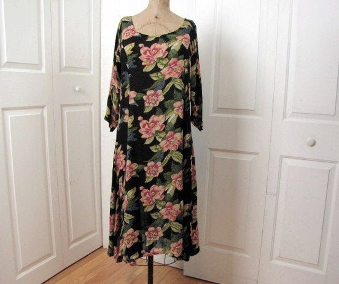 Vintage Boho 90s Floral Dress New Options Rayon Medium - Etsy