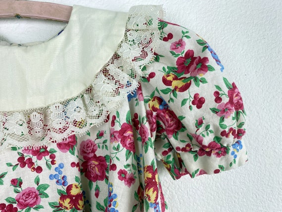 Vintage 90s Racing Ribbons Girls Floral Dress | P… - image 5
