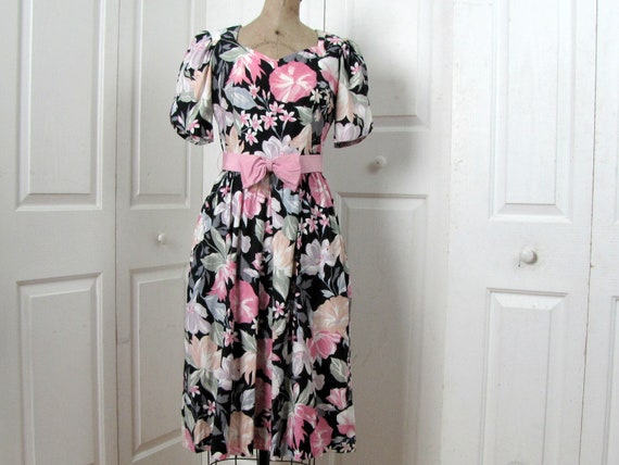 Vintage 80s Lanz Dress | Floral Dress | Petite Dre