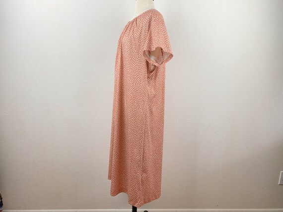 Vintage 70s Lorac Original Dress | Peach with Whi… - image 6