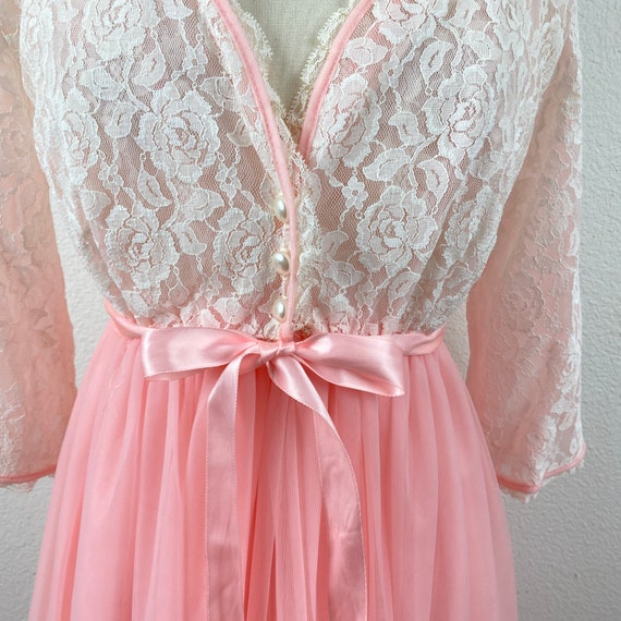 Vintage 60/70s  Gaymode Pennys Pink Peignoir Ling… - image 2