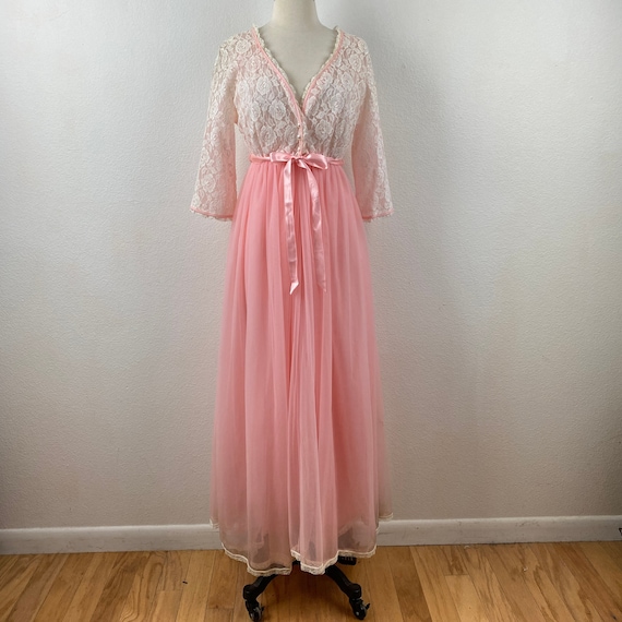 Vintage 60/70s  Gaymode Pennys Pink Peignoir Ling… - image 1